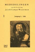Mededelingen van de Stichting Jacob Campo Weyerman. Jaargang 9,  [tijdschrift] Mededelingen van de Stichting Jacob Campo Weyerman