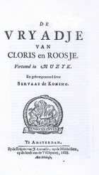 De Vryadje van Cloris en Roosje (1688), Anoniem Vryadje van Cloris en Roosje, De