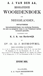 Biographisch woordenboek der Nederlanden. Deel 7, A.J. van der Aa