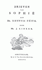 Brieven van Sophië aan mr. R. Feith, Johannes Kinker