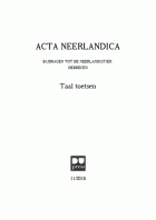 Acta Neerlandica 11,  [tijdschrift] Acta Neerlandica