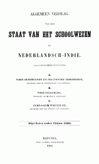 Algemeen verslag van den staat van het schoolwezen in Nederlandsch-Indië 1860,  [tijdschrift] Algemeen verslag van den staat van het schoolwezen in Nederlandsch-Indië