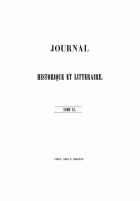Journal historique et littéraire. Nouvelle série. Tome 11,  [tijdschrift] Journal historique et littéraire