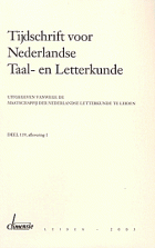 Tijdschrift voor Nederlandse Taal- en Letterkunde. Jaargang 119,  [tijdschrift] Tijdschrift voor Nederlandse Taal- en Letterkunde