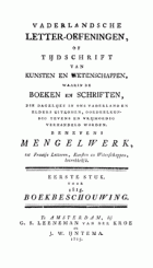 Vaderlandsche letteroefeningen. Jaargang 1815,  [tijdschrift] Vaderlandsche Letteroefeningen