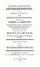 Vaderlandsche letteroefeningen. Jaargang 1827,  [tijdschrift] Vaderlandsche Letteroefeningen