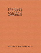 Verslagen en mededelingen van de Koninklijke Vlaamse Academie voor Taal- en Letterkunde 1952,  [tijdschrift] Verslagen en mededelingen van de Koninklijke Vlaamse Academie voor Taal- en Letterkunde