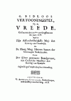Vertooningspel, op de vreede, geslooten den 10den van oegstmaand des jaars 1678, Govert Bidloo