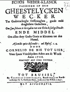 Echos weder-klanck, Cornelis de Bie