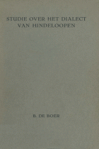 Studie over het dialect van Hindeloopen, Bernardus de Boer