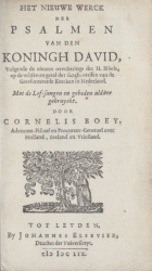 Het nieuwe werck der psalmen van den koningh David, Cornelis Boey