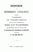 Brinkman's cumulatieve catalogus van boeken 1901-1910 (Repertorium en titelcatalogus), Carel Leonard Brinkman