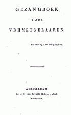 Gezangboek voor vrijmetselaaren, Jan Steven van Esveldt Holtrop, Willem Holtrop