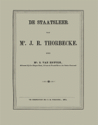 De staatsleer van Mr. J.R. Thorbecke, Samuel van Houten