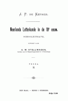Neerlands letterkunde in de 19e eeuw. Schooluitgave. Proza. Deel 2, Jan Pieter de Keyser