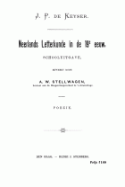 Neerlands letterkunde in de 19e eeuw. Schooluitgave. Poëzie, Jan Pieter de Keyser