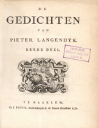 De gedichten. Deel 3, Pieter Langendijk