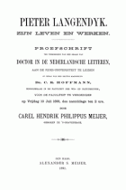 Pieter Langendyk. Zijn leven en werken, C.H.Ph. Meijer