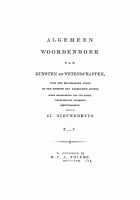 Algemeen woordenboek van kunsten en wetenschappen. F-J, Gerrit Nieuwenhuis