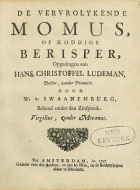 De vervrolykende Momus, of koddige berisper, Willem van Swaanenburg