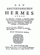 Den Amsterdamschen Hermes. Deel 2, Jacob Campo Weyerman,  [tijdschrift] Amsterdamschen Hermes