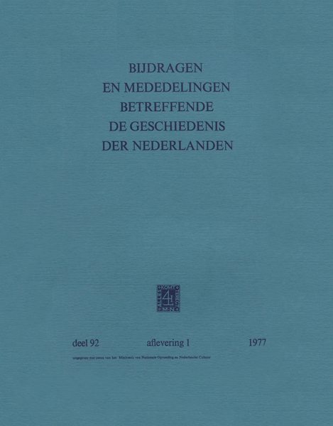 Bijdragen en Mededelingen betreffende de Geschiedenis der Nederlanden. Deel 92