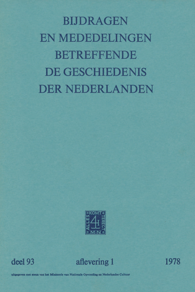 Bijdragen en Mededelingen betreffende de Geschiedenis der Nederlanden. Deel 93