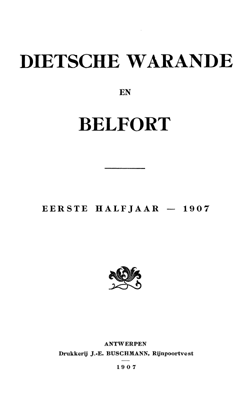 Dietsche Warande en Belfort. Jaargang 1907