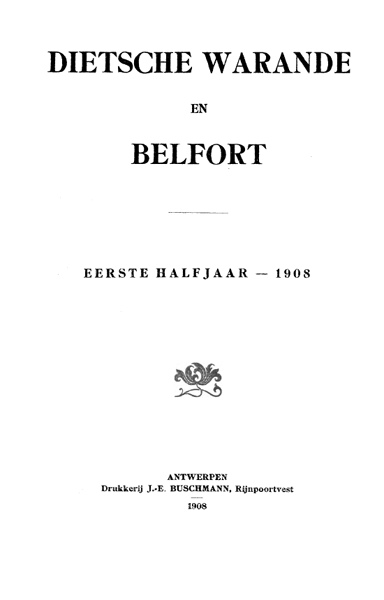 Dietsche Warande en Belfort. Jaargang 1908