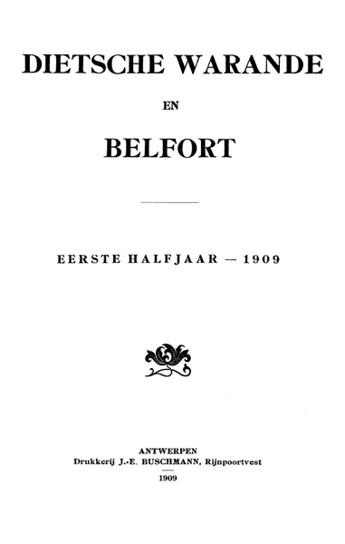 Dietsche Warande en Belfort. Jaargang 1909