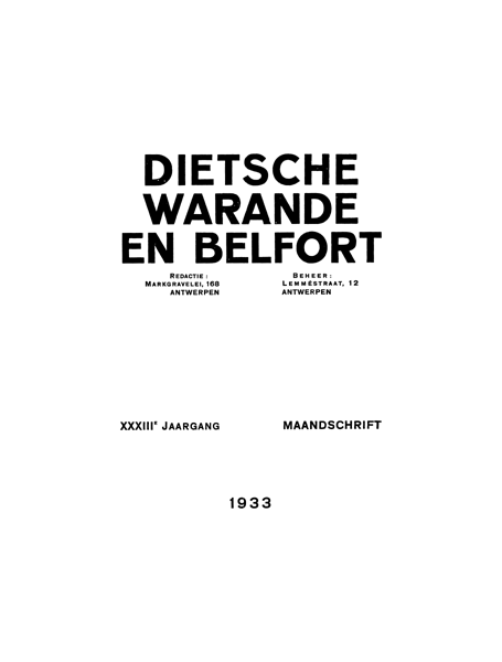 Dietsche Warande en Belfort. Jaargang 1933