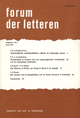 Forum der Letteren. Jaargang 1976