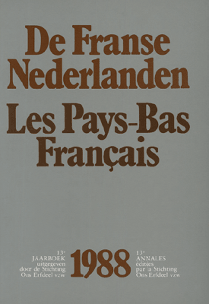 De Franse Nederlanden / Les Pays-Bas Français. Jaargang 1988