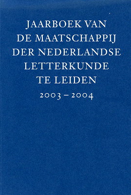 Jaarboek van de Maatschappij der Nederlandse Letterkunde, 2004