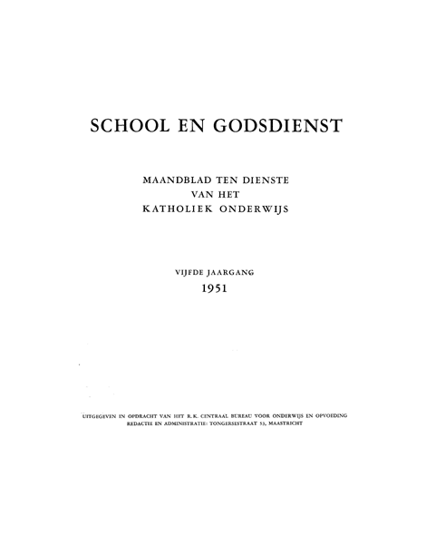 Inhoudsopgave Van School En Godsdienst. Jaargang 5 - DBNL