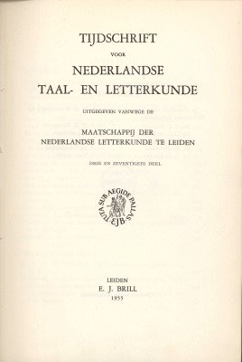 Tijdschrift voor Nederlandse Taal- en Letterkunde. Jaargang 73