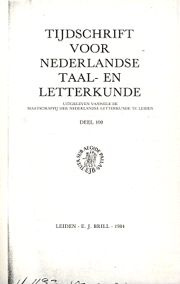 Tijdschrift voor Nederlandse Taal- en Letterkunde. Jaargang 100