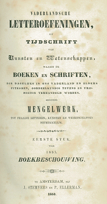 Vaderlandsche letteroefeningen. Jaargang 1853