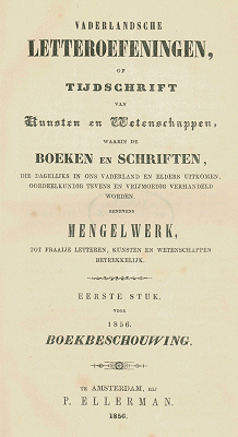 Vaderlandsche letteroefeningen. Jaargang 1856
