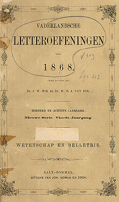Vaderlandsche letteroefeningen. Jaargang 1868