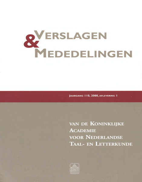 Verslagen en mededelingen van de Koninklijke Academie voor Nederlandse taal- en letterkunde. Jaargang 2000