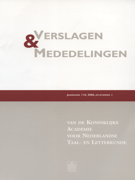 Verslagen en mededelingen van de Koninklijke Academie voor Nederlandse taal- en letterkunde. Jaargang 2006