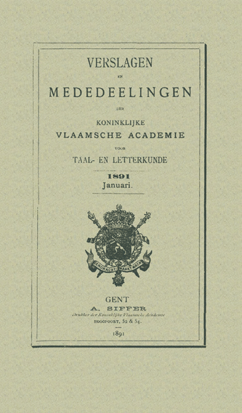 Verslagen en mededelingen van de Koninklijke Vlaamse Academie voor Taal- en Letterkunde 1891