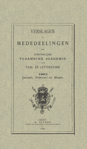 Verslagen en mededelingen van de Koninklijke Vlaamse Academie voor Taal- en Letterkunde 1895