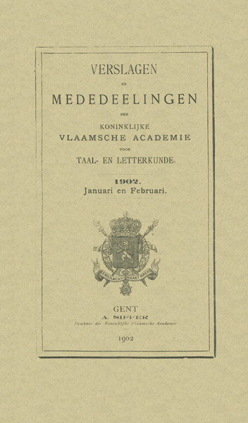 Verslagen en mededelingen van de Koninklijke Vlaamse Academie voor Taal- en Letterkunde 1902