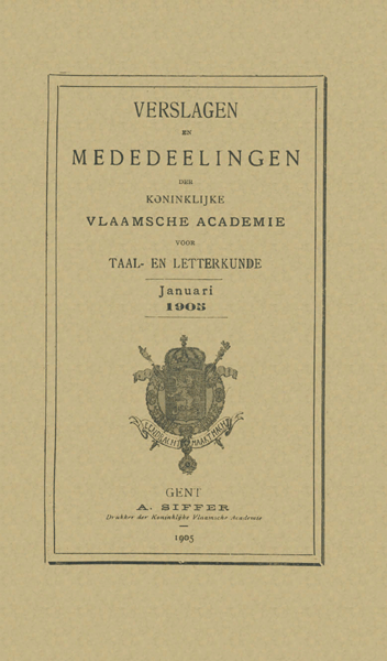 Verslagen en mededelingen van de Koninklijke Vlaamse Academie voor Taal- en Letterkunde 1905