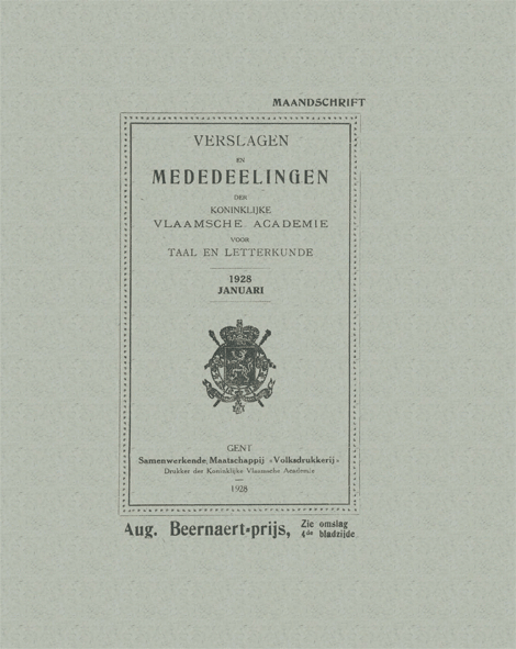 Verslagen en mededelingen van de Koninklijke Vlaamse Academie voor Taal- en Letterkunde 1928