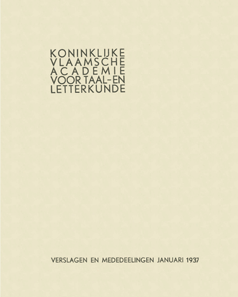 Verslagen en mededelingen van de Koninklijke Vlaamse Academie voor Taal- en Letterkunde 1937