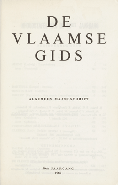 De Vlaamse Gids. Jaargang 50