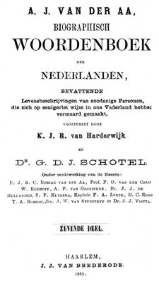 Biographisch woordenboek der Nederlanden. Deel 7